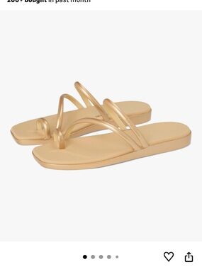 Viral Crocs Women’s Metallic Gold Strappy Toe-Loop Sandal